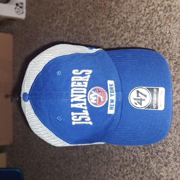 '47 Brand NHL New York Islanders Trucker Clean Up Royal Blue Snapback Hat OSFA - Picture 2 of 10